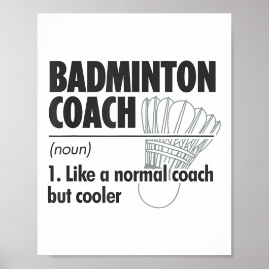 Badminton-Trainer Substantiv Definition Badminton Poster (Vorne)
