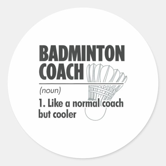 Badminton-Trainer Substantiv Definition Badminton Runder Aufkleber (Vorderseite)