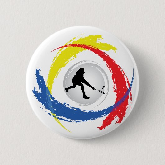 Badminton-Tricolor Emblem Button (Vorderseite)