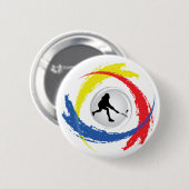 Badminton-Tricolor Emblem Button (Vorne & Hinten)