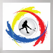 Badminton Tricolor Emblem Poster (Vorne)