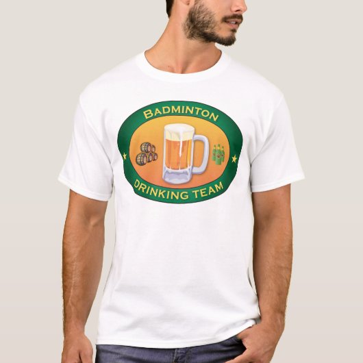 Badminton-trinkendes Team T-Shirt (Vorderseite)