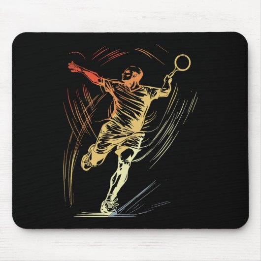 Badminton Typ Sketch Racquet Sport Shuttle Mousepad (Vorne)