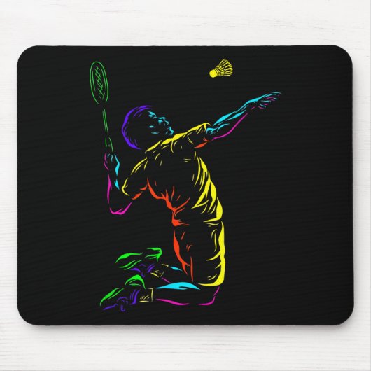 Badminton-Typ Sketch Schläger Sport Federball Mousepad (Vorne)