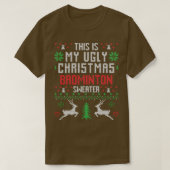 Badminton Ugly Christmas Sweater T T-Shirt (Design vorne)