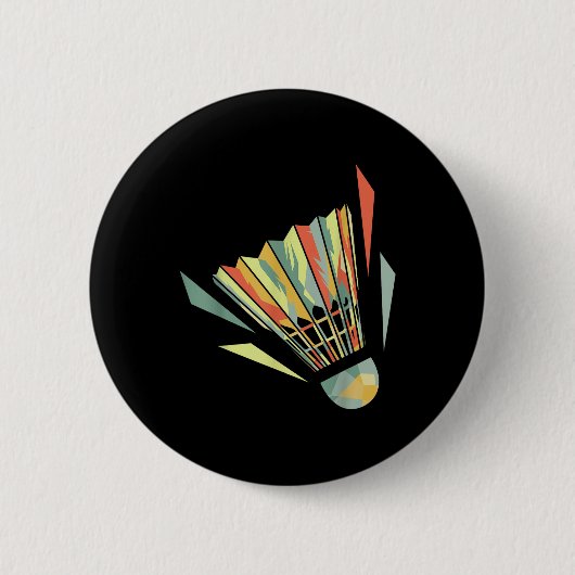 Badminton und Federball Button (Vorderseite)
