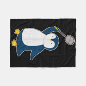 Badminton- und Federballspieler Pinguin Fleecedecke (Vorderseite (Horizontal))