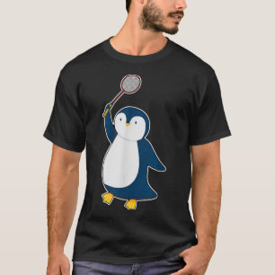 Badminton- und Federballspieler Pinguin T-Shirt