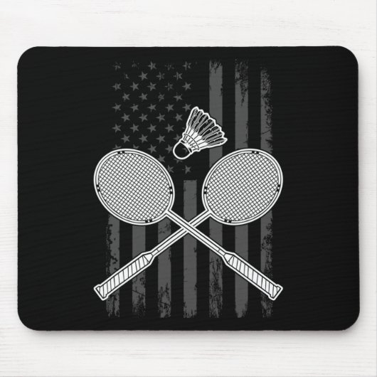 Badminton und Shuttle American Flag Mousepad (Vorne)