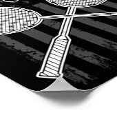 Badminton und Shuttle American Flag Poster (Ecke)