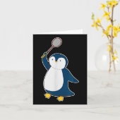 Badminton und Shuttle Player Pinguin Karte (Gelbe Blume)