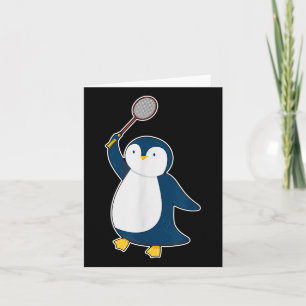 Badminton und Shuttle Player Pinguin Karte
