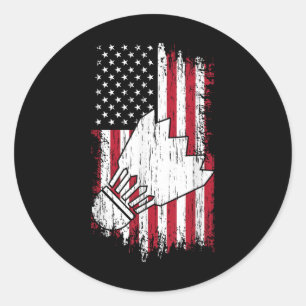 Badminton - USA Amerikanische Flagge Badminton Stä Runder Aufkleber