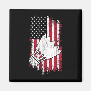 Badminton - USA Amerikanische Flagge Badminton Tee Magnet