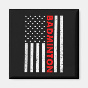 Badminton USA-Flagge Grafik Badminton-Spieler Fede Magnet