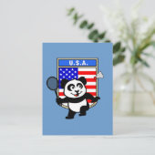 Badminton USA Panda Postkarte (Stehend Vorderseite)