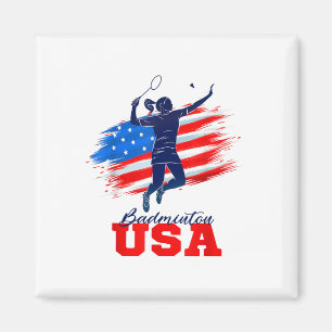 Badminton USA Support Team Amerikanische Flagge Sp Magnet