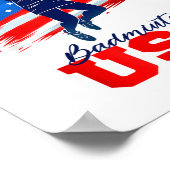 Badminton USA Support-Team Amerikanische Flagge Sp Poster (Ecke)