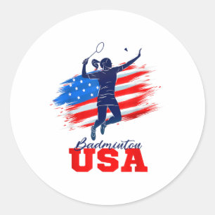 Badminton USA Support-Team Amerikanische Flagge Sp Runder Aufkleber