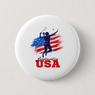 Badminton USA Supportteam Amerikanische Flagge Spo Button