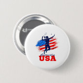 Badminton USA Supportteam Amerikanische Flagge Spo Button (Vorne & Hinten)