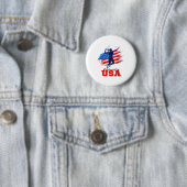 Badminton USA Supportteam Amerikanische Flagge Spo Button (Beispiel)