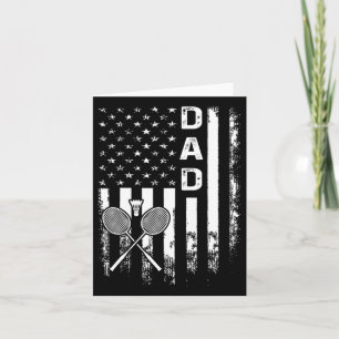 Badminton Vater American Flag Vintage Weihnachten Karte