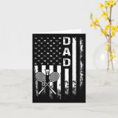 Badminton Vater American Flag Vintage Weihnachten Karte (Gelbe Blume)