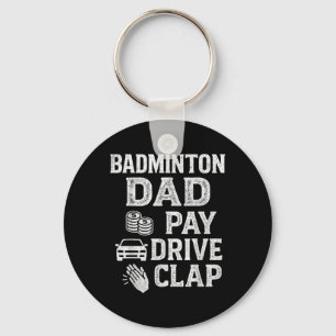 Badminton-Vater-Bezahle-Fahrt-Klatschen-Lustiger-V Schlüsselanhänger