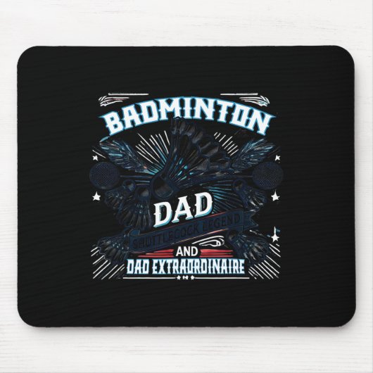 Badminton Vater Shuttle Legend Funny Sports Design Mousepad (Vorne)