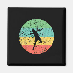 Badminton Vintage Retro Badmintonspieler  Magnet