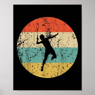 Badminton Vintage Retro Badmintonspieler Poster