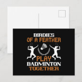 Badminton - Vögel einer Feder Postkarte (Vorne/Hinten)
