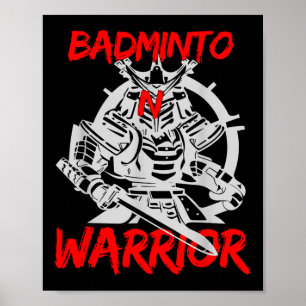 Badminton Warrior Schläger Shuttlecock Sportspiel Poster