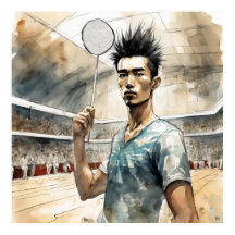 Badminton Watercolor Art Print