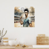 Badminton Watercolor Art Print Poster (Küche)