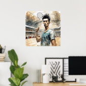 Badminton Watercolor Art Print Poster (Heimbüro)