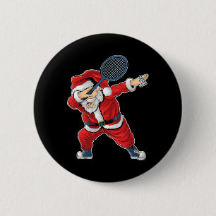 Badminton Weihnachts-Dabbing Weihnachtsmann mit Sh Button