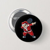 Badminton Weihnachts-Dabbing Weihnachtsmann mit Sh Button (Vorne & Hinten)