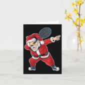 Badminton Weihnachts-Dabbing Weihnachtsmann mit Sh Karte (Gelbe Blume)