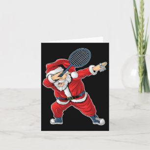 Badminton Weihnachts-Dabbing Weihnachtsmann mit Sh Karte
