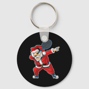 Badminton Weihnachts-Dabbing Weihnachtsmann mit Sh Schlüsselanhänger