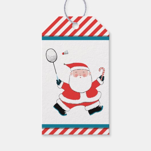 Badminton Weihnachtsfeiertag Geschenkanhänger (Vorderseite)