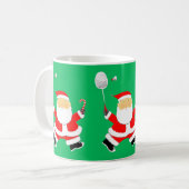 Badminton Weihnachtsgeschenk Kaffeetasse (Vorderseite Links)