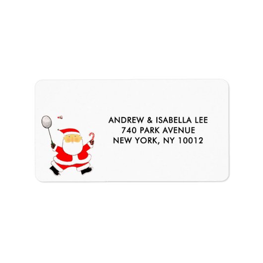 Badminton Weihnachtslabel Adressaufkleber (Vorne)