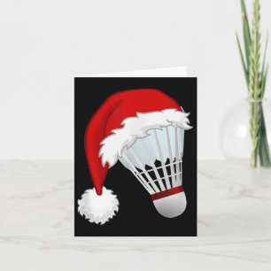 Badminton Weihnachtsmannmütze Sports Christmas Karte