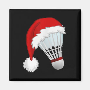 Badminton Weihnachtsmannmütze Sports Christmas Magnet