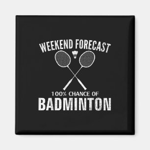 Badminton-Wochenende-Vorhersage Lustiger Badminton Magnet