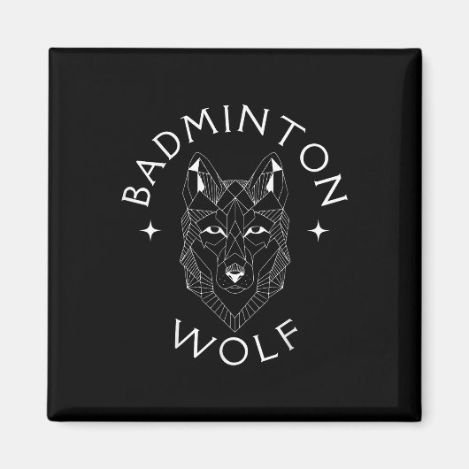 Badminton Wolf Player Racket Shuttle Sports Magnet (Vorne)