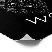 Badminton Wolf Player Racket Shuttle Sports Poster (Ecke)